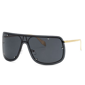 Lunettes de soleil surdimensionnées <span class=keywords><strong>steampunk</strong></span> sans monture carrées pour femmes et hommes, grande monture, nouvelle marque de luxe 2025, lunettes de soleil monobloc pour femmes - Product Image 3