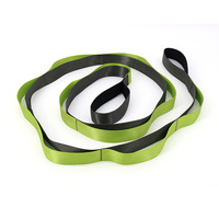 Banda elástica no elástica, correas de yoga, correa de estiramiento con 10 correas de bucle para estirar equipos de fisioterapia