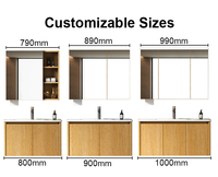 Meuble-lavabo mural pour salle de bain, armoire miroir avec charnières en acier inoxydable, unité de meuble-lavabo pour salle de bain, meuble sous-vasque.