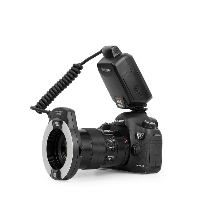 Canon kamera için YONGNUO YN-14EX TTL makro halka flaş ışığı yanıp söner Ce kablosuz uzaktan kumanda Xenon Speedlite flaş tüp