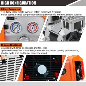 Machine de récupération RR500 pour réfrigérant Feron R22 R410A <span class=keywords><strong>1234yf</strong></span> R32 <span class=keywords><strong>Gaz</strong></span> et autres unités de climatisation à <span class=keywords><strong>gaz</strong></span> réfrigérant - Product Image 4