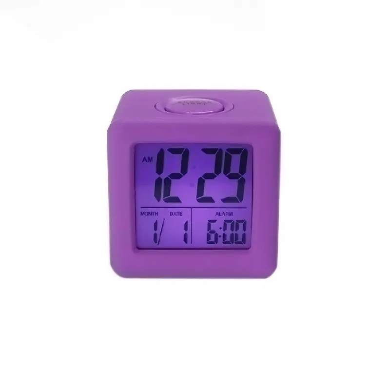 لينة مكعب 7 ألوان تغيير منبه رقمي ساعة LCD ل الطفل
