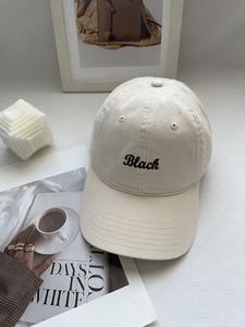Casquette brodée avec la lettre « Black » en 6 tons, casquette de baseball minimaliste en coton, casquette à visière réglable avec protection UV pour un usage quotidien - Product Image 5