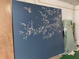 现代几何刺绣聚氯乙烯墙板可定制防火家居装饰卧室电视背景防潮家居 - Product Image 4