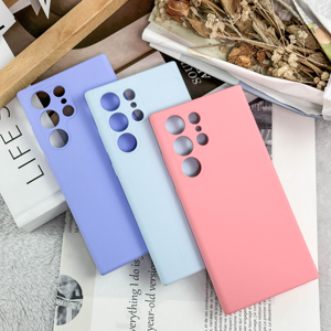 三星S24 S23超Plus手机壳糖果色液体硅胶微纤维流行产品 - Product Image 1
