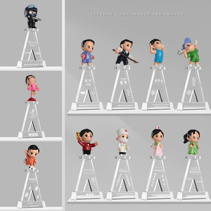 DEMO dessin animé créatif résine poupée chiffres cristal trophée carrière Profession militaire infirmière Figure prix trophées Culture Souvenirs - Product Image 2