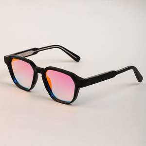 Gafas de Sol Vintage Poligonales 2025 con Logotipo Personalizado, Lentes Degradadas UV400, Montura Grande, Estilo Punk para Hombre y Mujer - Product Image 1