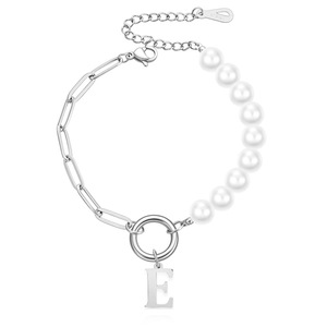 Bracelet en perles d'imitation avec pendentif lettre A, chaîne en or, bijoux pour femmes, cadeau - Product Image 5