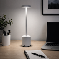 Lampe de table portable rechargeable LED sans fil avec contrôle tactile et réglage progressif de la luminosité pour chambre, hôtel, maison
