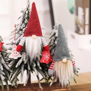 Figurine de père noël Tomte <span class=keywords><strong>scandinave</strong></span> Gnome de Noël Jouet elfe en peluche Mini décor succulent pour balcon de cour extérieur pour Noël - Product Image 2