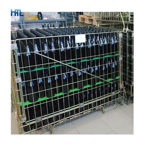 HML Euro style stacking foldable storage metal wire crate for wine bottles