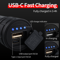 Lampes de poche LED rechargeables, zoomables et 3 modes, étanches IP65, lampes de poche pour les urgences, l'extérieur, le camping, les pannes de courant