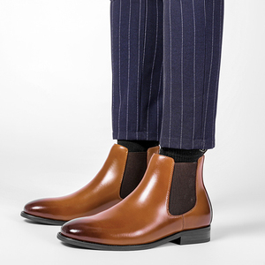 Bottes en <span class=keywords><strong>cuir</strong></span> élégantes de haute qualité pour hommes, bottes <span class=keywords><strong>Chelsea</strong></span> classiques de bureau, chaussures formelles pour hommes, bottes de soirée pour hommes - Product Image 3