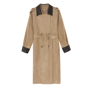 Cappotto Lungo da Donna in <span class=keywords><strong>Pelle</strong></span> Scamosciata e Velluto con Dettagli Vintage di Lusso, Personalizzabile con Logo, per l'Autunno - Vendita all'Ingrosso - Product Image 4