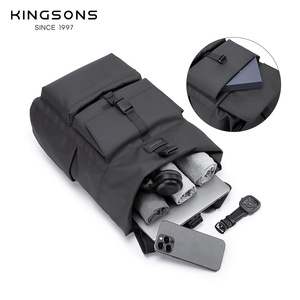 Kingsons Business <b>Backpack</b> 20-35L Water Resistant Laptop Bag Unisex Travel <b>Backpack</b> Solid Color Expandable Capacity - Product Image 2