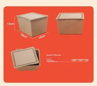 Boîte en papier mousse moulée biodégradable personnalisée, couleur marron écologique, pour emballage à clapet