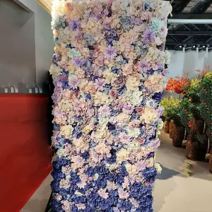 8*8 फुट फूल दीवार अनुकूलित डिजाइन के लिए शादी की पार्टी सजावट कृत्रिम गुलाब हाइड्रेंजिया Peony 3D फूल दीवार