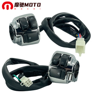 Ensemble d'interrupteurs de guidon de moto Mochi 25 mm électroplaqués, commande gauche droite pour Harley Cruiser - Product Image 1