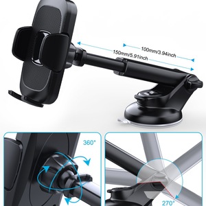 Soporte para Teléfono de Coche con Ventosa, Rotación de 360 Grados, Soporte para Parabrisas, Material Plástico - Product Image 4