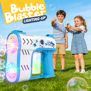 Pistolet à bulles électrique automatique à double tête avec lumière et musique, jouet souffleur de bulles pour enfants, idéal pour les fêtes en plein air, les jeux d'été et les cadeaux - Product Image 2