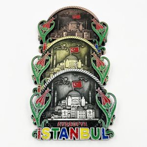 Aimants de réfrigérateur créatifs Souvenirs de voyage en <span class=keywords><strong>Turquie</strong></span> Artisanat en métal personnalisé Aimants de réfrigérateur 3D <span class=keywords><strong>ISTANBUL</strong></span> - Product Image 3