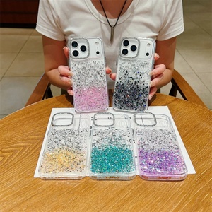 เคสโทรศัพท์มือถือใสสีรุ้งแบบ DIY ประดับกลิตเตอร์เรซิ่น สำหรับ iPhone 17 Air 16 Pro Max ฝาหลัง TPU สีสันสดใส พร้อมเลนส์เพชร IMD - Product Image 1