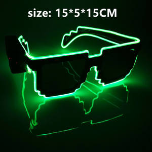 Gafas <span class=keywords><strong>con</strong></span> Marco de Píxeles <span class=keywords><strong>con</strong></span> <span class=keywords><strong>Luz</strong></span> LED de Alambre EL de Neón, Venta al por Mayor, para Fiestas Rave, Conciertos, Bares, Clubes, Festivales, Gafas Brillantes para Eventos Divertidos - Product Image 2