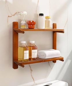 24 Inch Floating Shelves <strong>for</strong> <strong>Wall</strong> Mounted <strong>Shelving</strong> <strong>Unit</strong> All Pine Wood 2 Tier Large Shelf <strong>for</strong> Bedroom Living Room Office - Product Image 6
