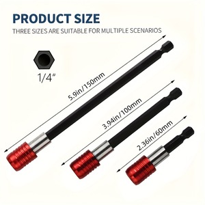 Guest Quality Hex Bit <b>Extension</b> Bar Red Magnetic Quick Release Industrial Set For Electric Hammer Drill - Product Image 2