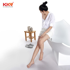 เปลญวนอิสระอ่างอาบน้ำหินอ่างอาบน้ำห้องน้ำที่เป็นของแข็งสำหรับเปลญวนโรงแรมใช้อ่างอาบน้ำสีขาวการออกแบบที่ไม่ซ้ำกัน - Product Image 6