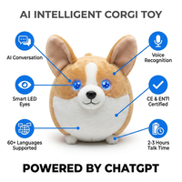 Peluche interactive Corgi ChatGPT, réactive au toucher, avec LED clignotantes, multilingue, support de chat quotidien, ODM, vente en gros, Cuteyeah AL171