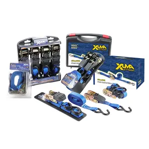 Kit com 4 pacotes de cores, 1 polegada, caixa de catraca de amarre, zurgurte