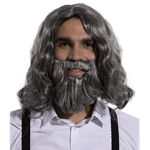 Jesus Styling <span class=keywords><strong>Halloween</strong></span> Beard Headgear Japan Card Silk Easter Peluca transpirable Europa y los Estados Unidos <span class=keywords><strong>Pelucas</strong></span> para hombres - Product Image 5