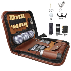 Étui multifonctionnel pour accessoires de golf pour hommes et femmes, porte-accessoires de golf, étui en cuir zippé avec plusieurs compartiments - Product Image 2