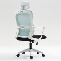 Chaise de bureau exécutive moderne en maille, réglable en hauteur, pivotante, avec cadre en plastique et revêtement en tissu, dossier ouvert, pour bureau à domicile et salon