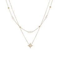 Collier pendentif tendance en acier inoxydable plaqué or 18 carats avec perle, non ternissant, pour femme, cadeau de bijoux à la mode