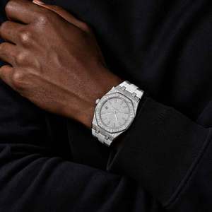 Nouvelle Arrivée <span class=keywords><strong>Montre</strong></span> Hip Hop en Argent 925 et Moissanite, Automatique Mécanique, Sertie de Pierres, pour Hommes, Style Streetwear, Cadeau pour Fête - Product Image 3