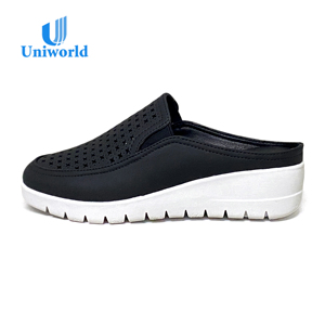 Fournisseur direct d'Indonésie sur Alibaba |   Chaussures pour femmes - Mules compensées décontractées personnalisées à enfiler pour femmes, pantoufles <span class=keywords><strong>pas</strong></span> chères - Product Image 2