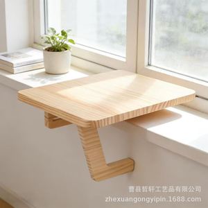 Wooden Window Sill <b>Shelf</b> Extension Bracket Rectangle <b>Wall</b> <b>Mounted</b> Undercounter 16mm Thickness For Succulent Storage - Product Image 2