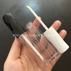 ISMAN Tubetto per Lucidalabbra Trasparente con Diamante Unico, Contenitore per Lip Glaze con Tappo Bianco e Nero, Realizzato in Plastica per Cosmetici 5ml 7ml - Product Image 2