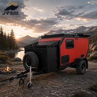 Tente de camping de luxe en forme de larme pour tout-terrain, petite caravane de voyage pop-up pour aventures en camping