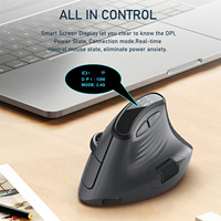 Souris verticale ergonomique Double Mode souris sans fil Retour en un clic Rechargeable Led Display Mouse pour PC Portable Home Office