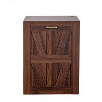 Bureau d'ordinateur rétractable personnalisé en bois grainé brun vintage avec rangement et roulettes, mobilier pour la maison et le bureau