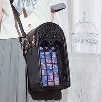 Venta al por mayor de diseño personalizado PU cuero Navidad Ita bolsa con ventana transparente Pin Display insertar Color Ita bolsa