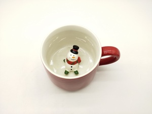 Tazza di Natale in ceramica fatta a mano creativa Design classico tazza <span class=keywords><strong>da</strong></span> tè presenta simpatiche decalcomanie all'interno della tazza - Product Image 5