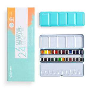 Nouvelle Arrivée Fontainebleau 2026 – Coffret de Peintures Aquarelles Solides de Haute Qualité, 24 Couleurs, pour Papier de Peinture <span class=keywords><strong>Aquarelle</strong></span> - Product Image 1