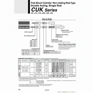 Pièces pneumatiques de CDUK32-50D de cylindre de montage libre de SMC Pneumatics - Product Image 1