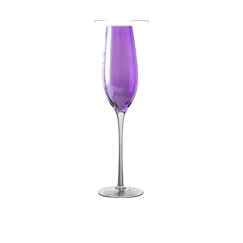 ชุดแก้วคริสตัลสีม่วงแนววินเทจสำหรับแก้วแชมเปญเป่าด้วยตนเองแก้วไวน์แดงและขาว
