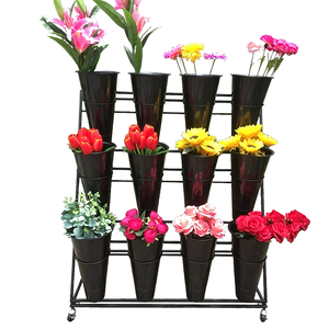 3 <strong>Tier</strong> Metal <strong>Plant</strong> Display <strong>Stand</strong> with Buckets for Flowers and Garden Decor - Product Image 6