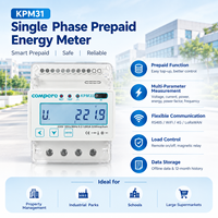 Compteur d'énergie intelligent monophasé 80A LCD RS485 sur rail DIN, prépayé, avec application en ligne et 4G MQTT pour KPM31B-4G